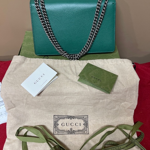 GUCCI DIONYSUS GREEN SHOULDER BAG 400249 CAOGX With Hardware BOX BAG CARD Ribbon - Picture 12 of 16